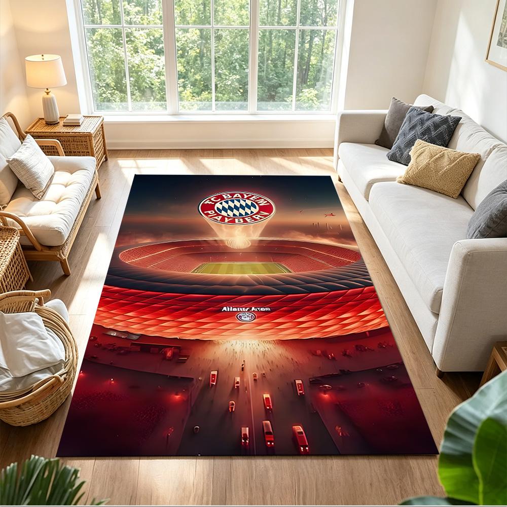 Bayern Munich Football Glory Cleanable Rug Soft Plush Non-slip Bottom Living Room Essential Fashionable Home Decor Housewarming Gift Idea