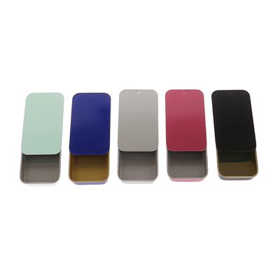 Mini Scatola di Latta Rettangolare Scorrevole Scatole Vuote Scatola Portaoggetti Astucci per Gioielli e Pillole Scatola Portatile Contenitore Organizer