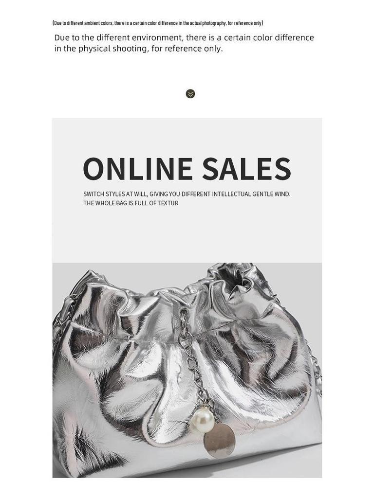 2025 Lux Pleated Cloud Chain Shoulder/Crossbody Bag - Elegant Women's Fashion Accessory