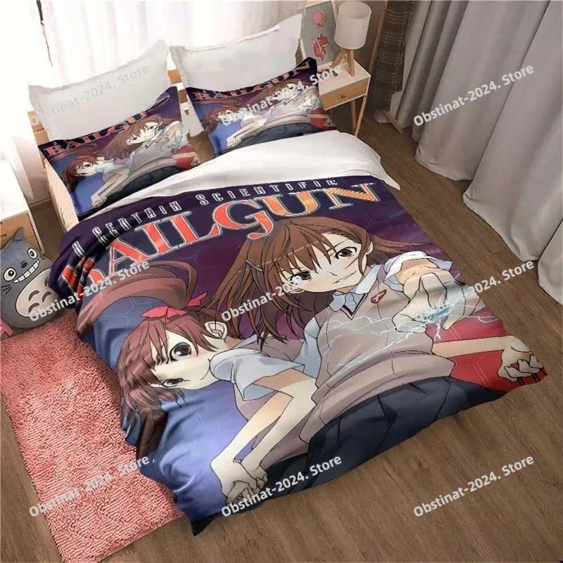 3D Print A Certain Scientific Railgun Sheets Bedding Set Duvet Cover Sheet Pillowcase Bed Soft Quilt Cover Full Queen King Size