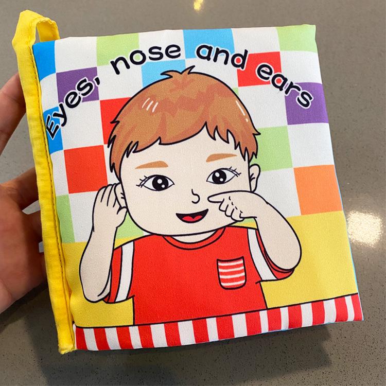 Fabric Montesorii Crinkle Book with Drawings and Sound for Kid New Born Babies From 0 To 12 Messes Brinquedos 1year Learning Toy