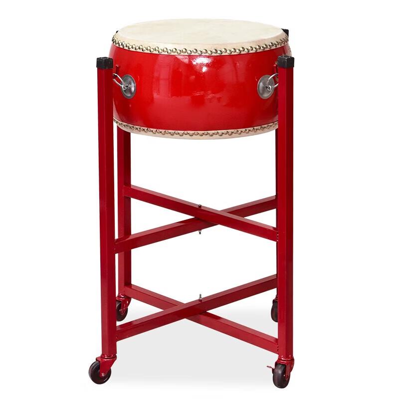 Traditional Chinese Red Flat Cowhide Drum Set