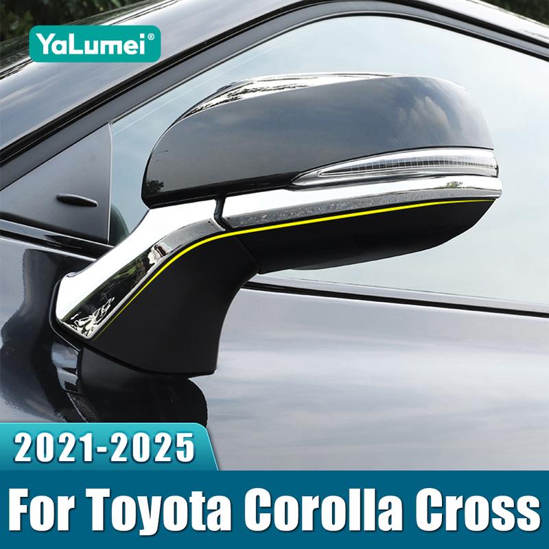 ABS Car Rearview Mirror Decoration Strip Cover Trim Stickers For Toyota Corolla Cross XG10 2024 2025 Hybrid