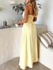2026 Elegant A-line Lace-up Midi Dress for Women - Solid Color