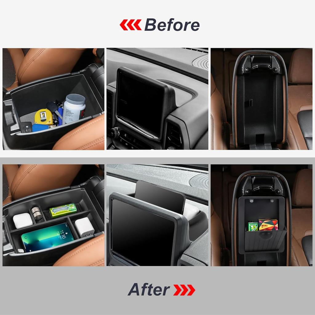 3PCS Center Console Organizers Compatible With -2024 Ford Bronco Sport CX430 Dash Storage Tray And Armrest Storage Box Armrest Hidden Tray Interior