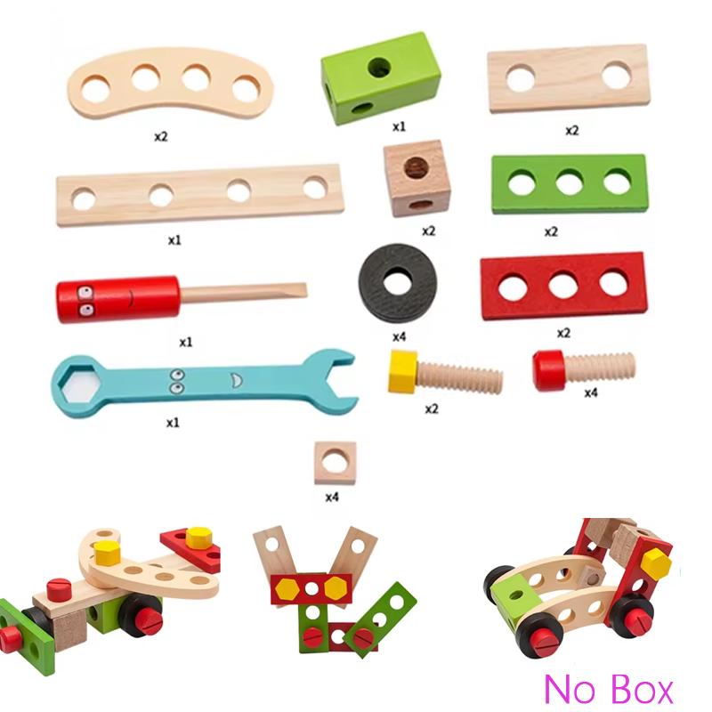 Wooden Nut Screw Disassembly Assembly Toolbox Toys Simulation Repair Carpenter Tool Creative DIY Pretend Play Set For Children
