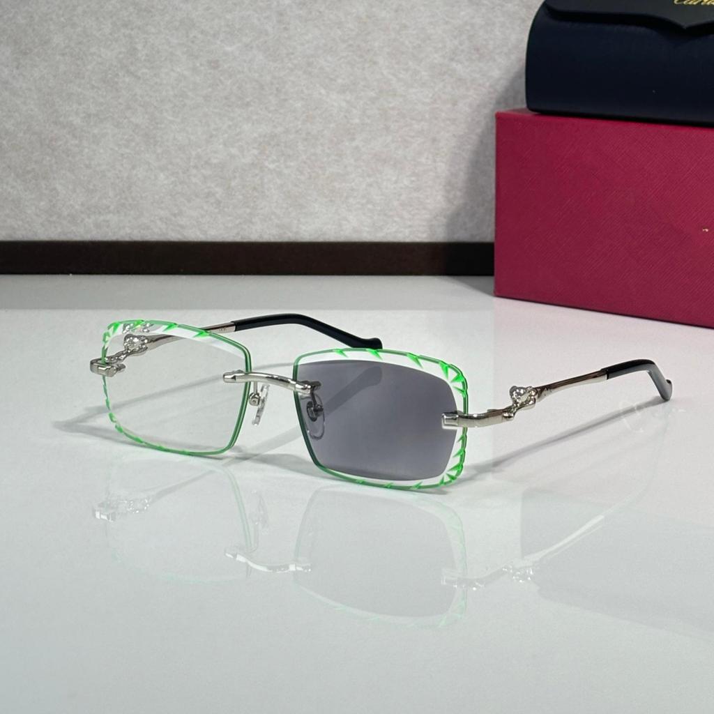 CT02507J Unisex Frameless Leopard Sunglasses - Fashionable, Versatile, Photochromic for Parties and Vacations