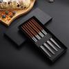Ruhan Wooden Handle Stainless Steel Chopsticks Gift Set