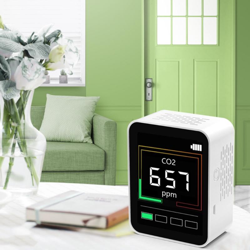 Professional Air Quality Monitor CO2 Detector Real-Time Reading Multifunctional Air Pollution Tester for Greenhouse