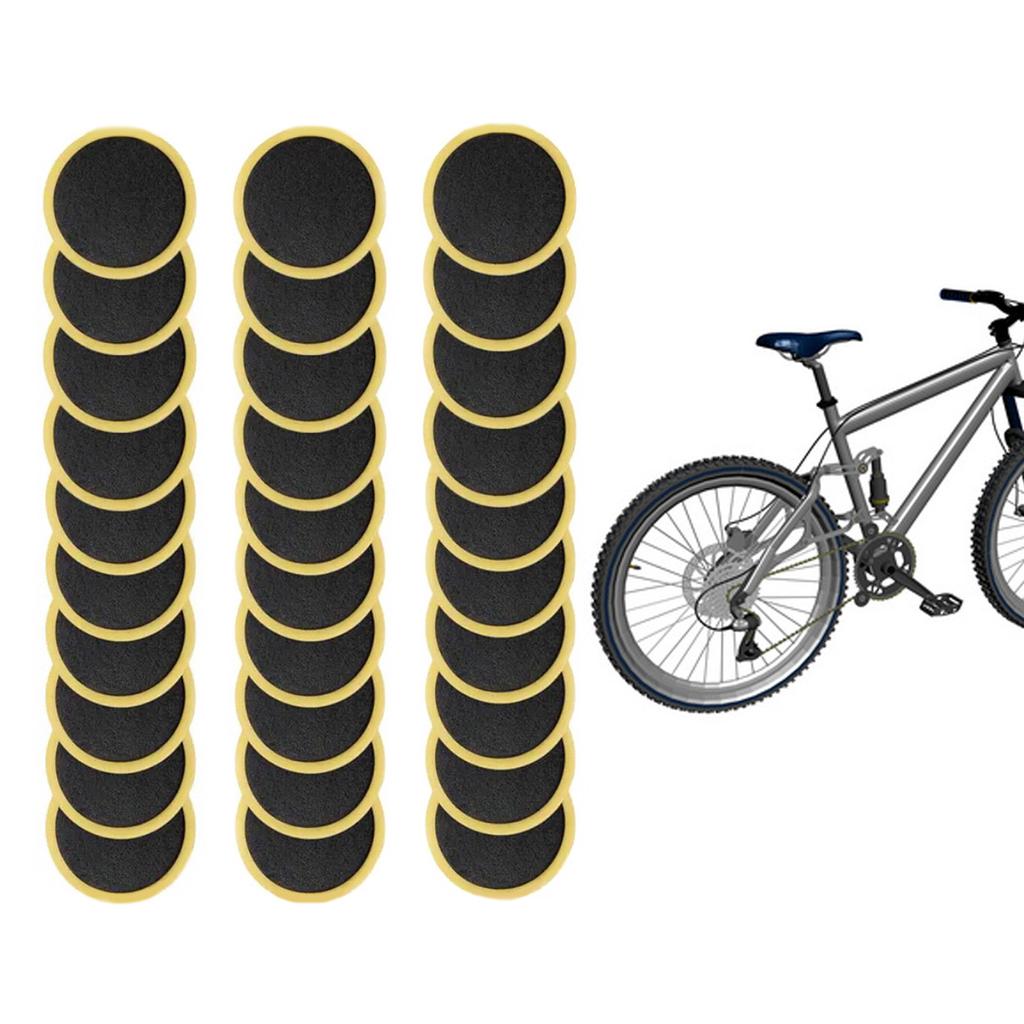 30 Pcs Glueless Bike Tube Tire Puncture Repair Patch Bycicles Inner Tube Puncture Patch for Road Mountain Bicycles
