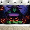 Dewprint Halloween Witch Banner Backdrop Party  Spooky Castle Pumpkin Grim Reaper Background Indoor Outdoor Photography Prop124