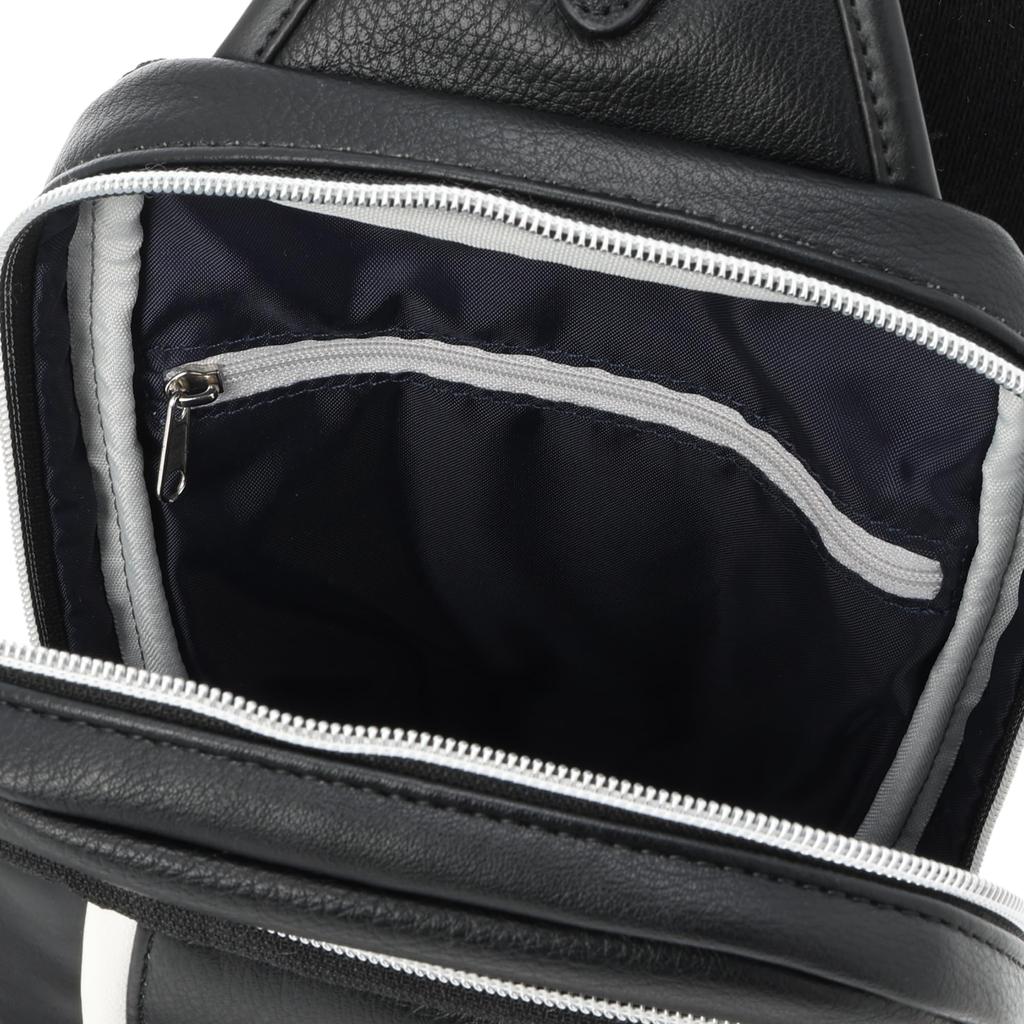 Admiral Kunstleder Umhängetasche Schultertasche Markenname Golftasche mit gesticktem aufgerichteten schwarzen Herren Tasche, Leicht, Design, ADBA-01,