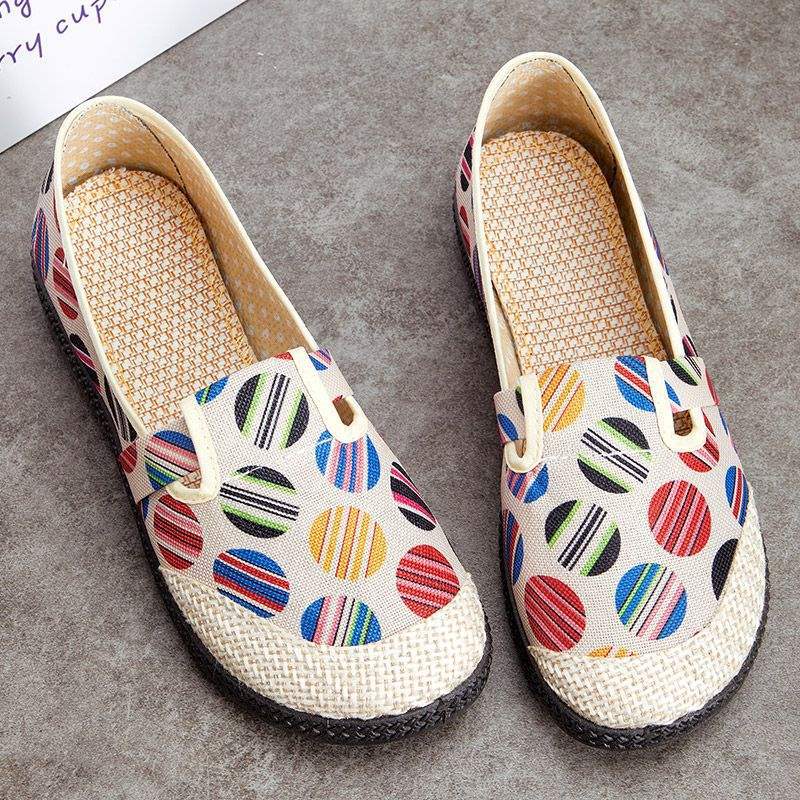 Old ******* cloth shoes women's summer leisure one pedal ****** and autumn breathable flat-bottomed s**t-soled canvas