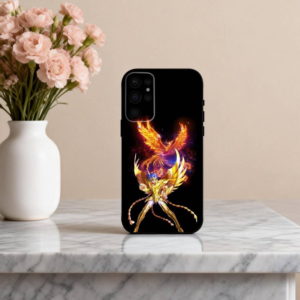 Anime S-Saint-T S-Seiya-A Phone Case For Samsung S25,S24,S21,S22,S23,S30,Ultra,S20,Plus,Others Soft Black Cover