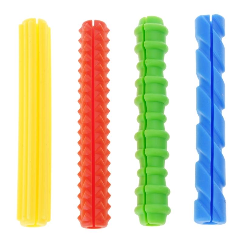 

4Pcs Antislip Silicone Writing Aid Sleeves Textured Silicone Pencils grips For Students Professionals Easy to Use 1