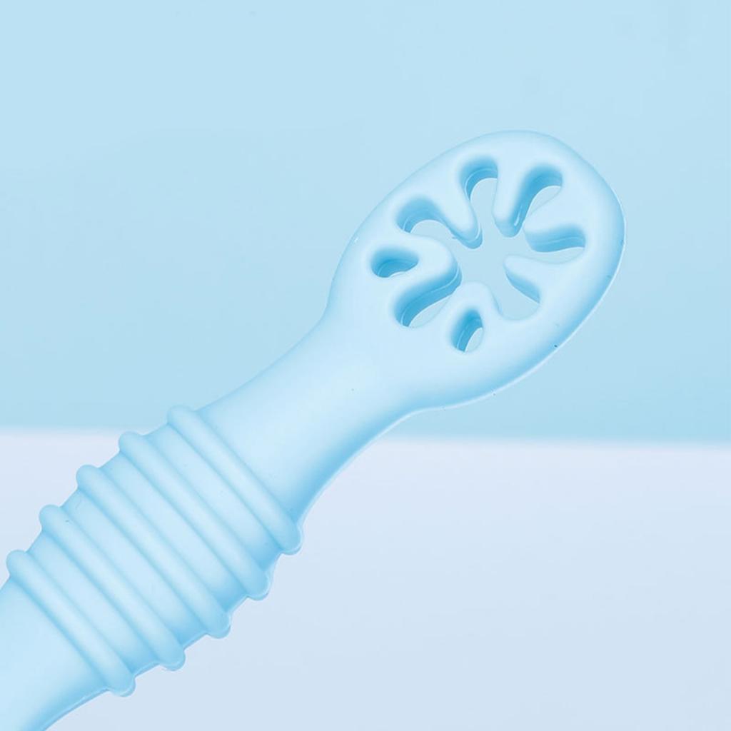 6 ks Dětská lžička Silikonová Měkká Bez BPA Hladký Vzhled Krmící lžička Nebesky modrá Světle růžová Hnědá