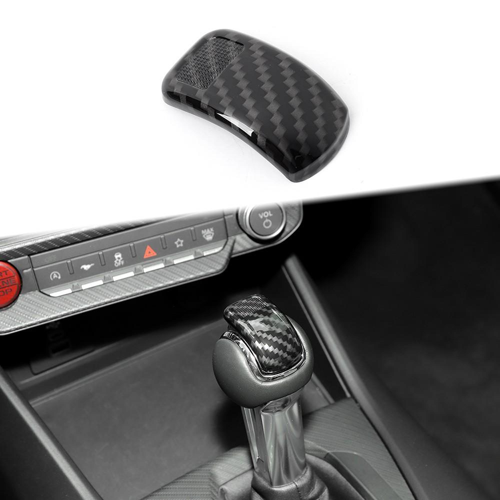 Carbon Fiber Inner Gear Shift Knob Trim Cover For Ford Mustang 2024 25 Interior