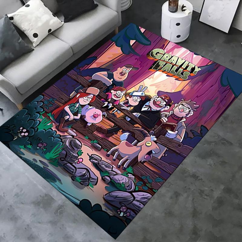 3D Printed Gravity Falls,Mystery,Adventure Anti-Slip Rug - Machine Washable Office Rug for Living Room, Bedroom, Office - Multiple Sizes