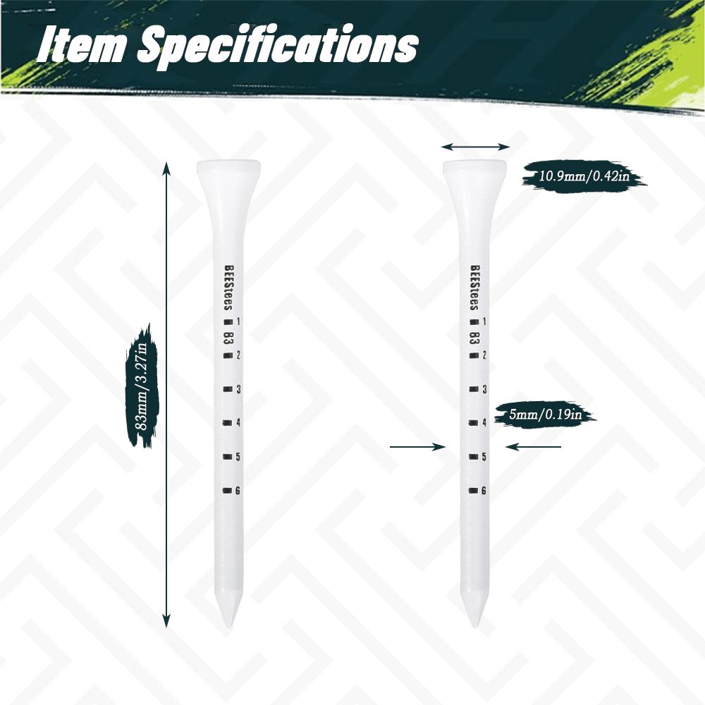 50pcs Premium Wooden Golf Tees with Height Markers - Non-slip Design for Ball Position Durable Golf Accessories