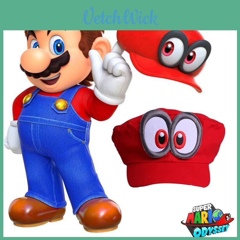 Cappellino Super Mario Odyssey Unisex Cappellino da Baseball Rosso Accessorio Costume Cosplay Per Adulti e Bambini