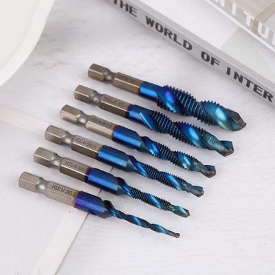 M3 M4 M5 M6 M8 M10 Herramientas de Mano Vástago Hexagonal Chapado en Titanio Hss Rosca de Tornillo Machos Métricos Brocas para Taladrar Macho Compuesto para Máquina de Tornillos
