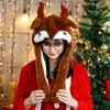Cosplay Costume Party Plush Hat Toys Ear Moving Hat Novelty Cap Jumping Up Cap Santa Game Hat
