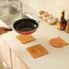 Hollow Wooden Anti Slip Coaster Home Wooden Cartoon Insulation Pad Thickened Heat-resistant and Heat-insulating Mat for Kitchen