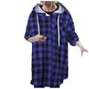 Women Fashion Casual Long Sleeve Plaid Hooded Cardigan Jacket Blouse Coat