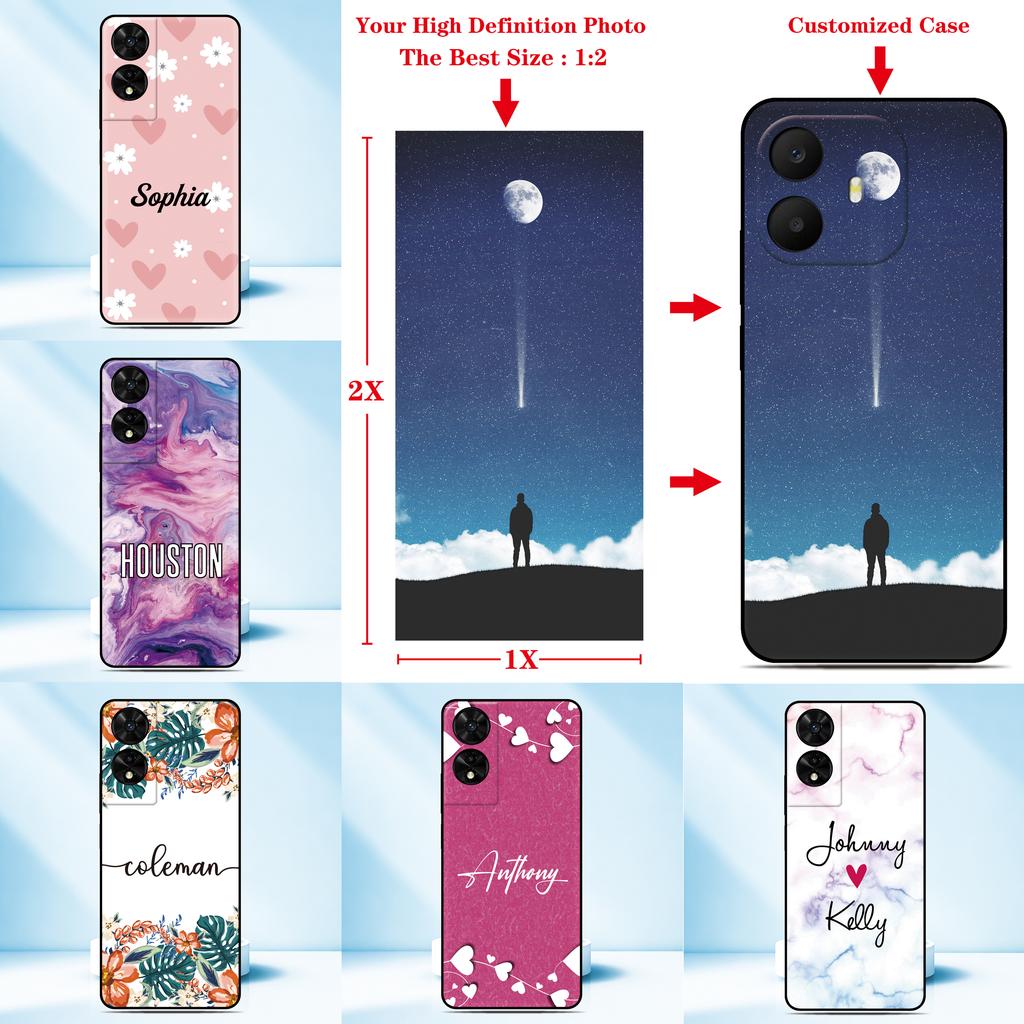 Customizable Name Phone Case For TCL 605 505 503 502 501 408 406 405 403 303 305 306 30 50 10 SE K23 K24 Custom Photo Back Cover