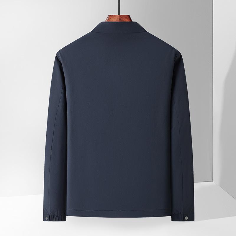 Casual Jacket Thin Men's Jacket Business Daddy Suit Luxury Fashion High-end Light Spring and Autumn Top Lapel Solid Color