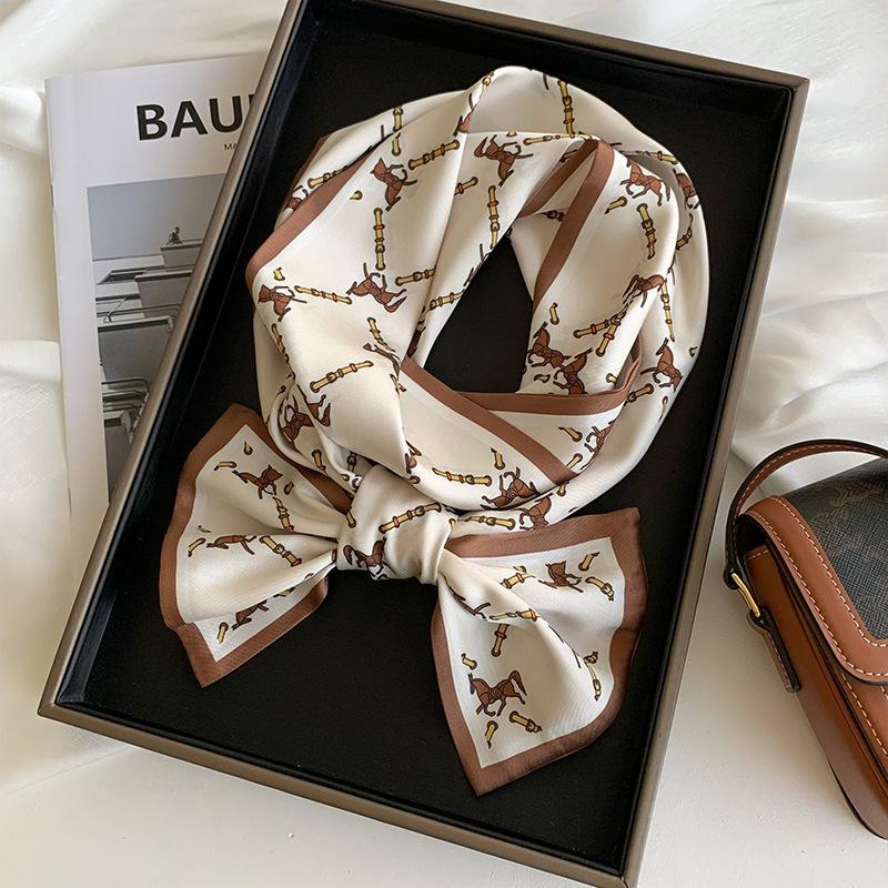 Long Small Silk Scarf Women's New Autumn and Winter High-end Temperament Scarf Mother with Shirt Neck Protection Scarf
