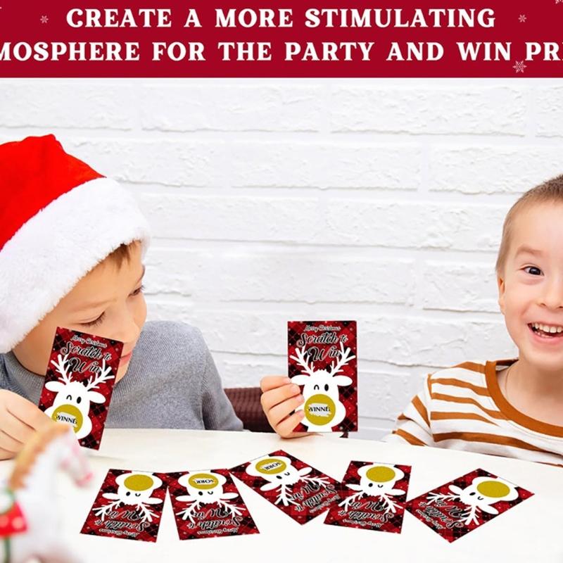 36Pcs Reusable Christmas Party Scratch Off Cards Handmade Gift Coupon Tickets for Birthday Wedding Christmas Celebration