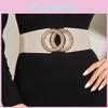 Leather Womens Fall Wide Belt With Serpentine Double Round Buckle Coats For
