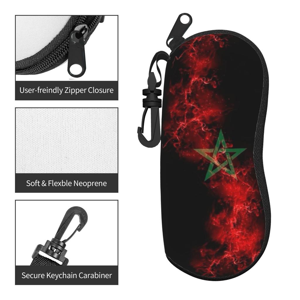 Morocco Maroc Flag Moroccan Merch Glasses Case for Women New Accessories Glasses Storage Box Protector Eye Contacts Case