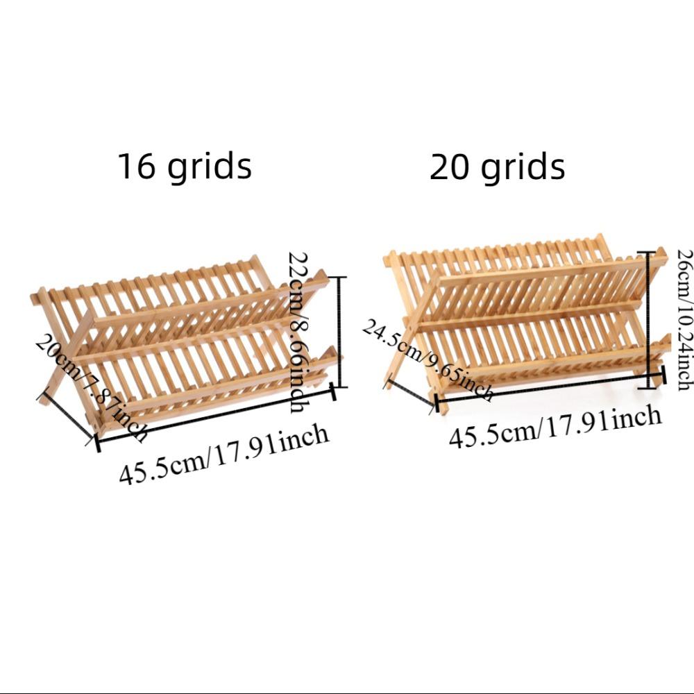 Natural Dish Drying Rack Retro Drying Holder Kitchen Organizer Folding Dish Rack  Home
