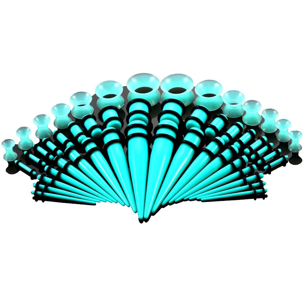 50Pcs Acrylic Ear Gauge Kit 14G-00G Ear Taper Ear Dilation Ear Stretching Kit Unisex