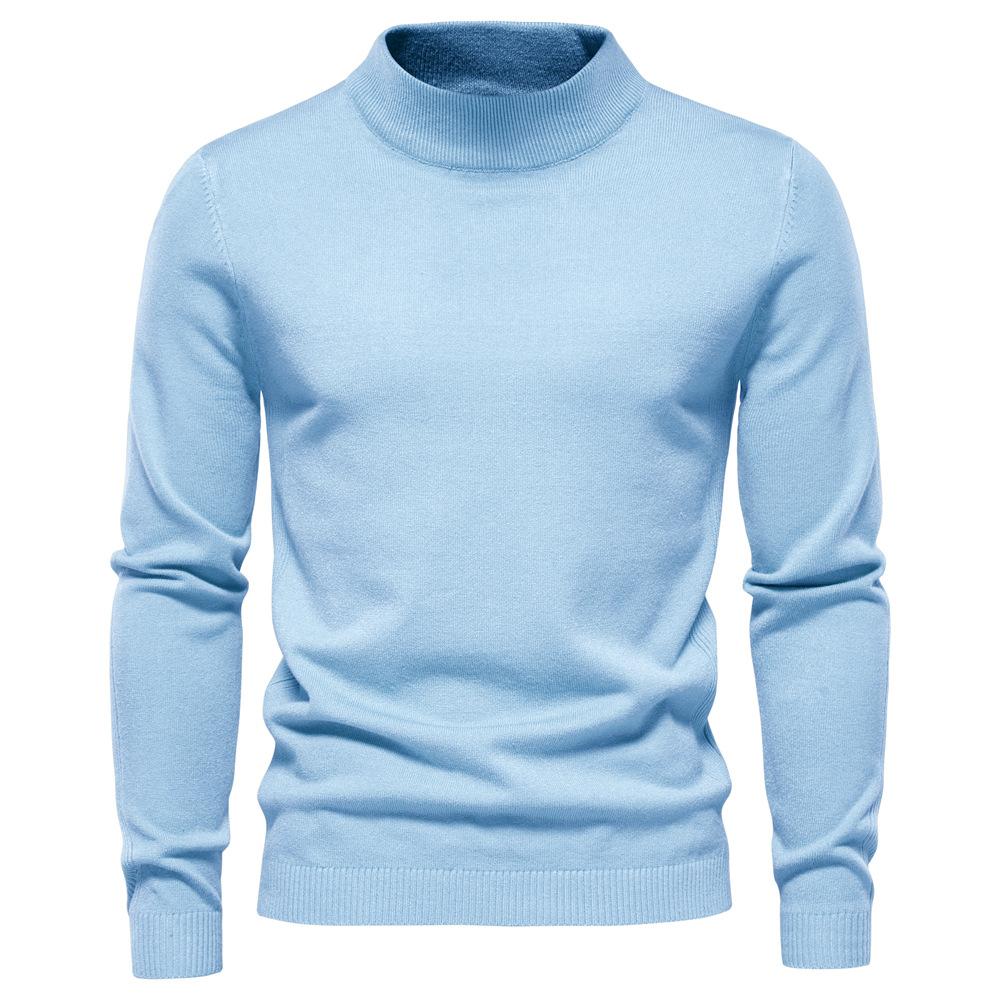 Erkek Slim Fit Balıkçı Yaka Kazak Günlük Kablo Örgülü Kazak Düz Renk Yarım Balıkçı Yaka Uzun Kollu Şık İş Temel Kazak Erkek için