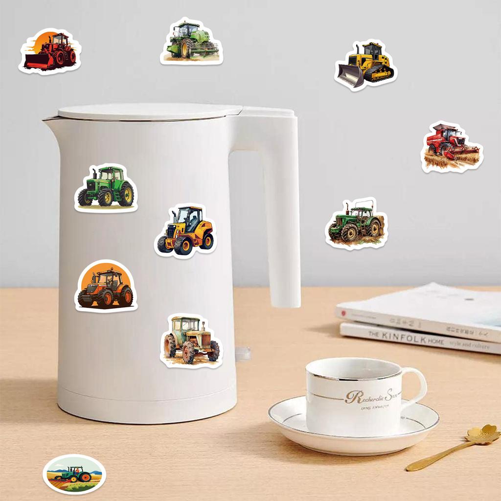 500 Pieces/roll Roll Sticker Hot-selling Tape Cartoon Tractor Sticker Hand Account Material Decorative Envelope Seal Sticker