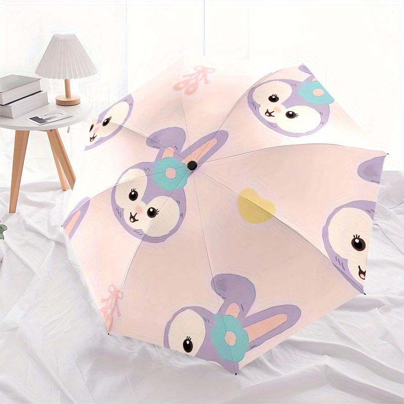 

Disney Bunny,Pastel,Cute Manual Opening and Closing Umbrella, 8-Rib Reinforced Folding Design, Lightweight