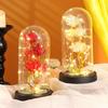 Luminous LED Rose Glass Dome Ornament with Three Flowers - Valentine's Day Bestseller Gift