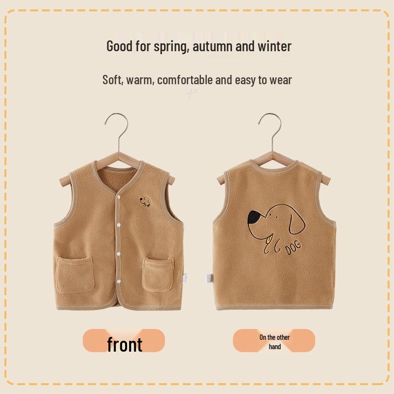 Jingqi Aoli Velvet Baby Vest: Warm, Thickened, 2025 Style Fleece for Infant Autumn/Winter Wear