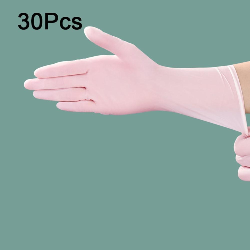 

30 шт. Перчатки одноразовые чистящие пищевые кухонные для домашней уборки M розовый