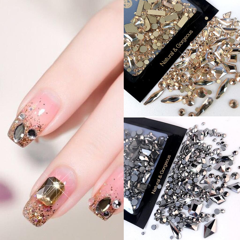 Assorted Pack of Flat Bottom Nail Art Rhinestones Create Unique and Stylish Nail Designs