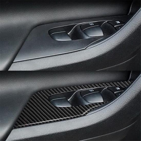 2Pcs Carbon Fiber Interior Front Door Control Cover Trim For Nissan Altima Sedan