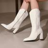 Women's High-heeled Short Boots Autumn and Winter New Simple Temperament Pointed Thick Heel Large Size Boots