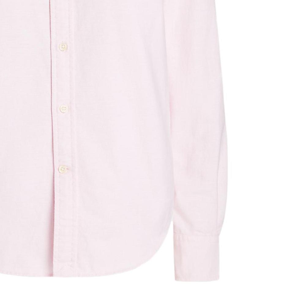 Polo Ralph Lauren Ss23 Solid Color Polo Collar Single Breasted Long Sleeve Shirt Women Shirts Pink 211747514-017