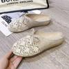 Lace bag head slippers women's linen new summer versatile outer wear mesh breathable non-slip half slippers sandals women