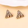 Medieval vintage Western court style, unique zebra irregular texture triangular earrings, personalized simple style