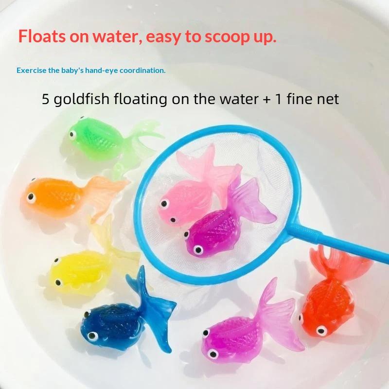 Simulation Goldfish Toy Soft Rubber Colored Fake Goldfish Model Kindergarten Fishing Outdoor Baby Water Play Toy Gift