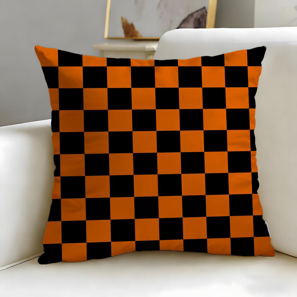 pattern Black White Checkerboard Cushion Cover Soft  EasyWash Pillow Case  Versatile for Couch Bed Travel and Office